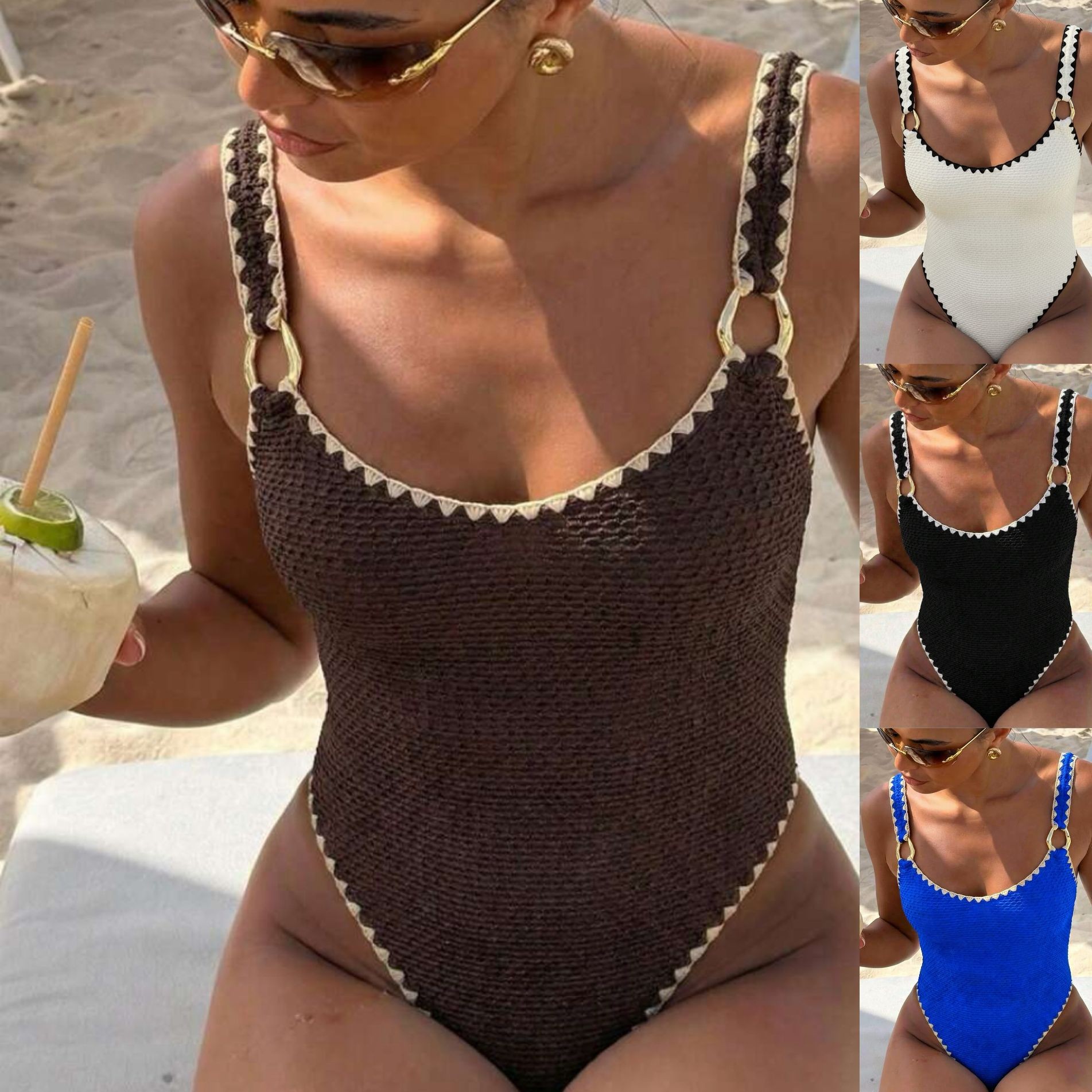 Womens Suit - Damski strój kąpielowy bez rękawów, jednolity