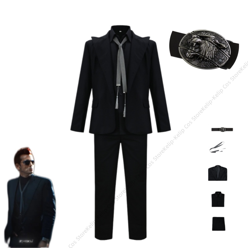Womens Blazer - Kostium Cosplay GO Crowley, czarny, dopasowany