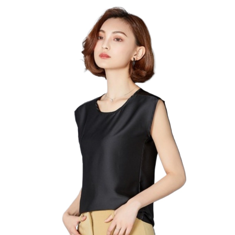 Silk Blouse - Seksowna jedwabna kamizelka damska bez rękawów,