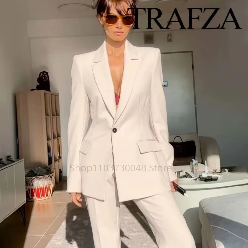Women'S Red Formal Wear - Damski garnitur biurowy: marynarka i spodnie,