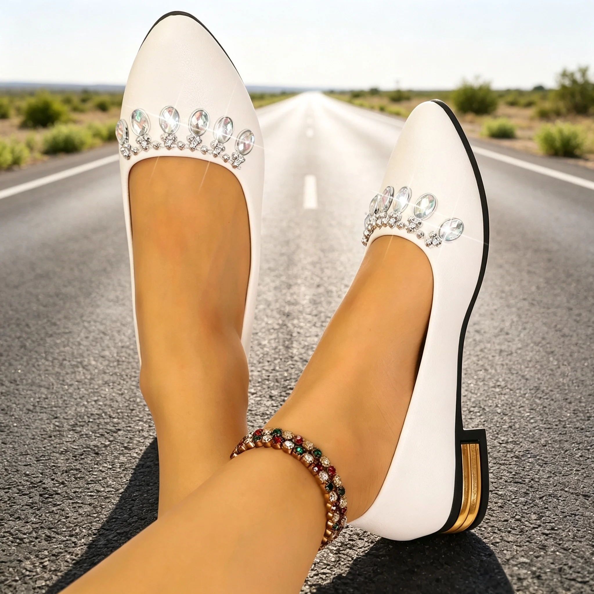 Damskie baleriny z ostrym nosk – Womens Heels recenzja i cena